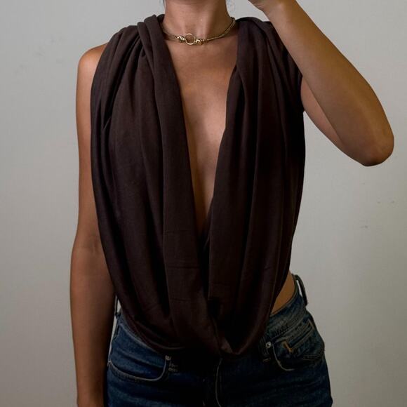 Brown Infinite Scarf - Picture 4 of 5